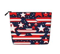 Patriotic Stars Strips Independence Day Print Versatile Travel Bag Makeup Bag Large Capacity Cosmetic Pouch Zipper Bag Toiletry Bag