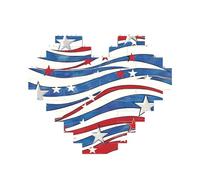 Patriotic Stars Strips Independence Day Printed Jigsaw Puzzle 10.8x12.8 CM, Heart-Shaped Puzzle Challenging Game for Adults, Fun Decorative Wall Decor