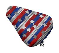 Patriotic Stars Strips Independence Day Waterproof Bike Seat Cover - UV Protection & Dustproof Bicycle Saddle Protector, Non-Slip Comfortable Bicycle Cushion Cover for Men Women, Fits Mountain/Road Bi