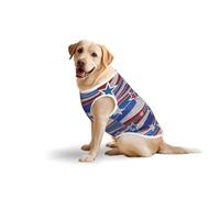 Patriotic Stars Strips Independence Dayprint Large Pets Vest Breathable Sleeveless Tank Top Apparel Cozy Lightweight T-Shirt