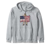 Patriotic State Trooper Silhouette Design Zip Hoodie