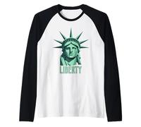Patriotic Statue of Liberty 250 Years Anniversary of America Raglan Baseball Tee