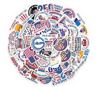 Patriotic Sticker Set - 50 Pieces Sticker Bundle, 250 Years Celebration Pack, Graphic Stickers, Thematic Decoration System, Personal Expression Support, for Windows, Skateboards
