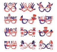 Patriotic Sunglasses, 4th of July Sunglasses for Adults, 4th of July Themed Decorations, 12X Sunglasses | Outdoor Party Supplies, Bulk Equipment Accessories for Independence Day Par