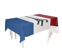 Patriotic Tablecover, France Flag Tablecloth, Reusable Kitchen Table Clothing With A Thick Fabric, Polyester & Gabardine French National Day Table Decorations For Parties