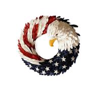 Patriotic Theme Wreaths for Doors - Coat Hanger for American Wreaths 20 cm | Eagle Garlands Red White Blue for Front Door, for Home Porch Window Wall Remembrance Day Festivit