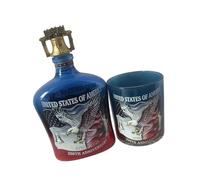 Patriotic Themed Whiskeys Decanter Collectible Flag Themed Spirit Bottle Cup 250Th Anniversary Liquor Container Independence Toll Design Liquor Bottle