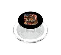 Patriotic Tiger Cowboy July 4th PopSockets PopGrip for MagSafe