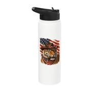 Patriotic Tiger Cowboy July 4th Stainless Steel Insulated Water Bottle