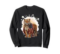 Patriotic Tiger Fierce Independence Day July 4th Sweatshirt