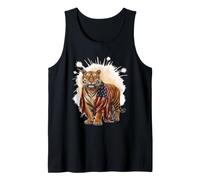 Patriotic Tiger Fierce Independence Day July 4th Tank Top