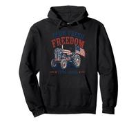 Patriotic Tractor Farm Fresh Freedom 1776-2026 Pullover Hoodie