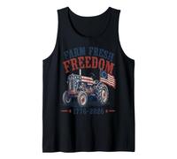 Patriotic Tractor Farm Fresh Freedom 1776-2026 Tank Top
