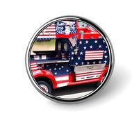 Patriotic Truck Badges Decorative, Durable Aluminum Alloy Round Badge, Lightweight Button Brooch for Shirts, Jackets, Hats, Uniforms 1"