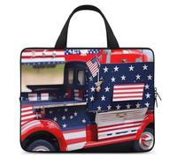 Patriotic Truck Laptop Sleeve Ultra-Thin, Lightweight & Waterproof 10inch Laptop Bags, Durable Neoprene Material, Portable Protective Computer Bag with Hand Strap