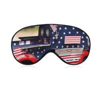 Patriotic Truck Sleep Mask with Adjustable Strap, Comfortable & Soft Eye Mask for Sleeping Light Blocking, Lightweight & Breathable Eye Cover for Men Women