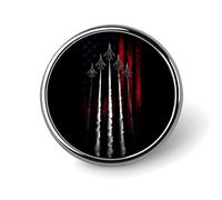 Patriotic U.S.A Flag Fighter Jets Round Lapel Pins Button Brooch Pin Badge Clothes Accessories for Men Women