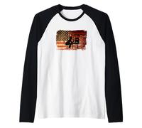 Patriotic U.S. Flag Amateur Ham Radio Operator Raglan Baseball Tee