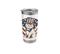 Patriotic Uncle Sam Cat Stainless Steel Insulated Tumbler