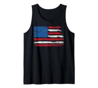 Patriotic US America Flag Vintage Style 4th of July Tank Top