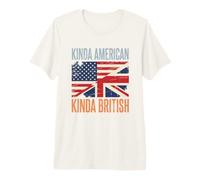 Patriotic US England Flags Kinda American Kinda British Premium T-Shirt