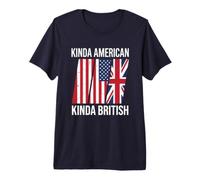 Patriotic US England Flags Kinda American Kinda British Premium T-Shirt