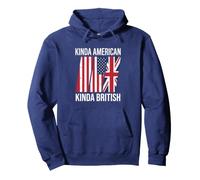 Patriotic US England Flags Kinda American Kinda British Pullover Hoodie