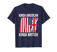 Patriotic US England Flags Kinda American Kinda British T-Shirt
