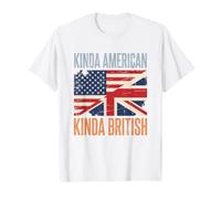 Patriotic US England Flags Kinda American Kinda British T-Shirt