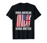 Patriotic US England Flags Kinda American Kinda British Value Graphic T-Shirt