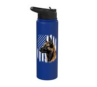 Patriotic US Flag Belgian Malinois - Shepherd Dog Dad Stainless Steel Insulated Water Bottle
