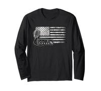 Patriotic US Flag CB Radio Trucker Long Sleeve T-Shirt