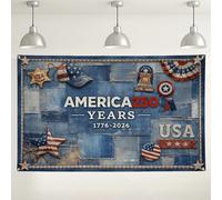 Patriotic USA 250 Years Backdrop, Vintage Star and Stripe Decorative Banner, Blue Red White Photo Background for Independence Day Celebration, Party Supplies 71x43 Inch