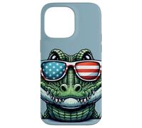Patriotic USA Alligator American Flag Sunglasses Funny Case for iPhone 14 Pro Max