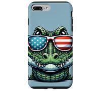 Patriotic USA Alligator American Flag Sunglasses Funny Case for iPhone 7 Plus/8 Plus