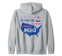 Patriotic USA America Flag for Spanish Latino Community Zip Hoodie