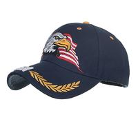 Patriotic USA American Bald Eagle Base-Ball Dad Hat Cap for Men or Women, Navy, M/One size