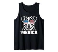 Patriotic USA American Flag 4th of July Lancashire Heeler Tank Top