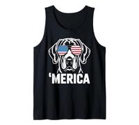 Patriotic USA American Flag 4th of July Plott Hound Tank Top