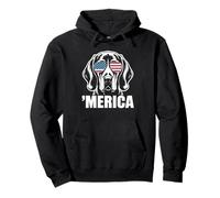 Patriotic USA American Flag 4th of July Redbone Coonhound Pullover Hoodie