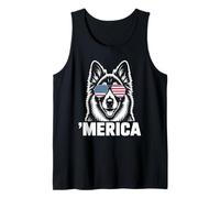 Patriotic USA American Flag 4th of July Shiloh Shepherd Tank Top