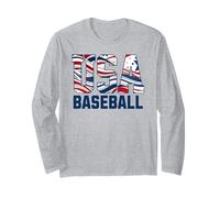 Patriotic USA American Flag Baseball players Long Sleeve T-Shirt