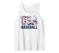 Patriotic USA American Flag Baseball players Tank Top