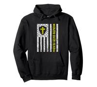 Patriotic USA American Flag Christian Faith Over Fear Prayer Pullover Hoodie