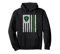 Patriotic USA American Flag Christian Faith Over Fear Prayer Pullover Hoodie