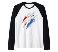 Patriotic USA American Flag Jets Memorial Day Raglan Baseball Tee