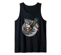 Patriotic USA Eagle and Moon Design Tank Top