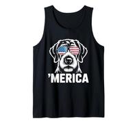 Patriotic USA Flag 4th of July German Wirehaired Pointer Tank Top