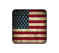 Patriotic USA Flag Drink Coaster Set Gift United States of America Rustic US Bar Kitchen Home