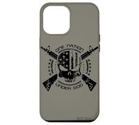 Patriotic USA Flag Skull One Nation Under God Black Military Case for iPhone 12 Pro Max